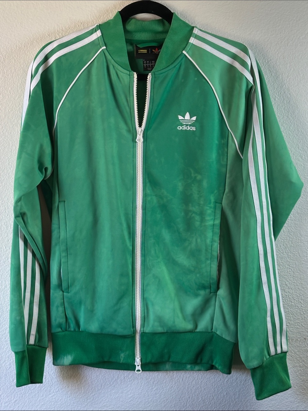 adidas Teal Green Trefoil Zip Track Jacket X Pharrell Williams Sz Small